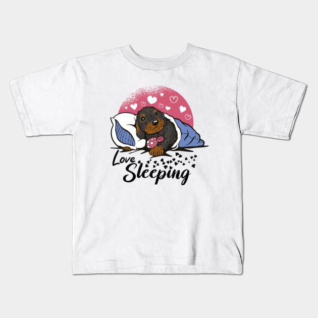 Sleeping Dog Kids T-Shirt by ArtRoute02